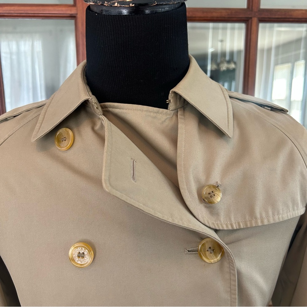 Vintage Burberry Burberrys Trench Coat Classic Double Breasted Woman's 10 Long - Picture 4 of 12